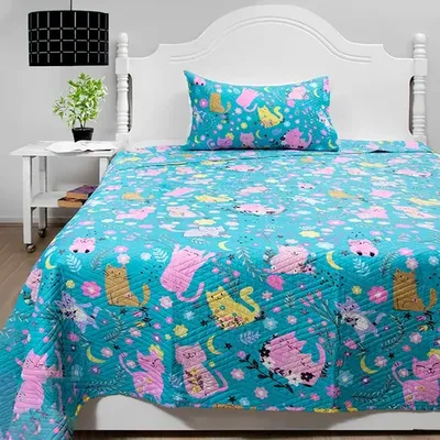 Quilt Hotpress Estampado Infantil 1.5 Plazas Coral Claro