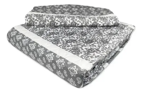 Quilt Reversible Da Vinci 2 Plazas Franjas Poliéster Coral Claro