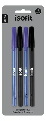 Lápiz Bolígrafo 0.7mm Azul Negro Set 4 Unidades Amarillo
