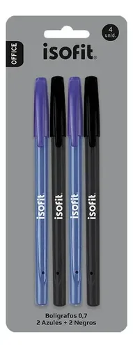Lápiz Bolígrafo 0.7mm Azul Negro Set 4 Unidades Amarillo