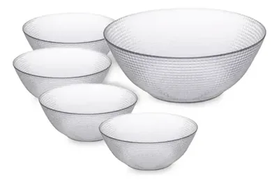 Set Ensaladera Vidrio 5 Piezas Cocina