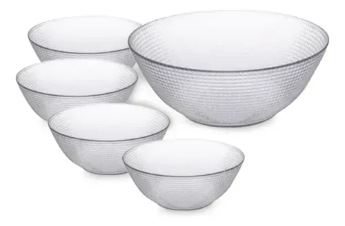 Set Ensaladera Vidrio 5 Piezas Cocina