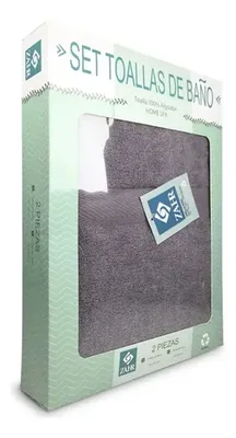 Set De Toallas Algodón 100% Cara Y Baño Gris