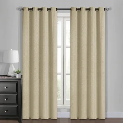 Set Cortinas Algodón Poliéster 140x220cm Beige Beige