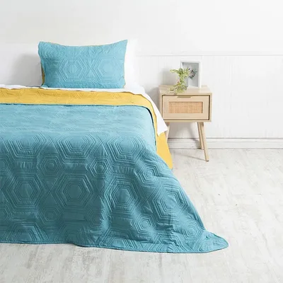 Quilt Bicolor Reversible 1.5 Plaza Poliéster Coral Claro