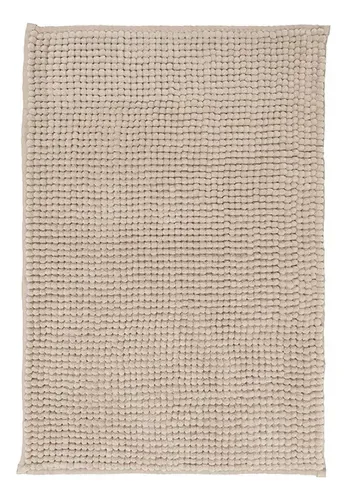Piso De Baño Shaggy Flannel Absorbente Beige Beige
