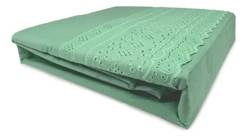 Set De Sábanas Broderie Simone 2.5 Plazas Algodón Verde