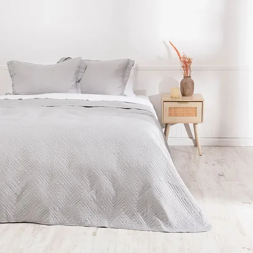 Quilt Cordoba Liso 2.5 Plazas Poliéster Gris Gris