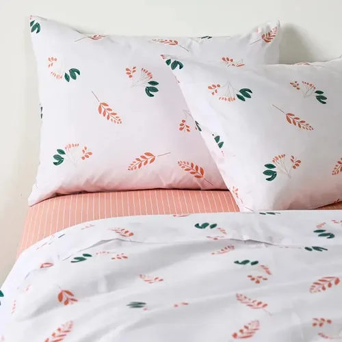 Set De Sábanas 144 Hilos 2.5 Plazas Algodón Poliéster Rosa