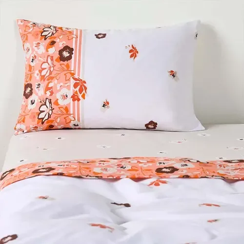 Set De Sábanas Estampadas 144 Hilos 1 Plaza Algodón Verde Oscuro