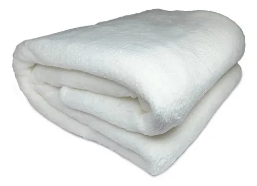 Frazada Flannel Térmica 1.5 Plazas Poliéster Blanco