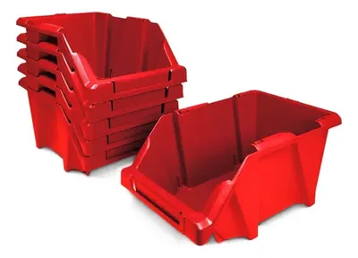 Organizador Apilable Multiuso Rojo Resistente Rojo