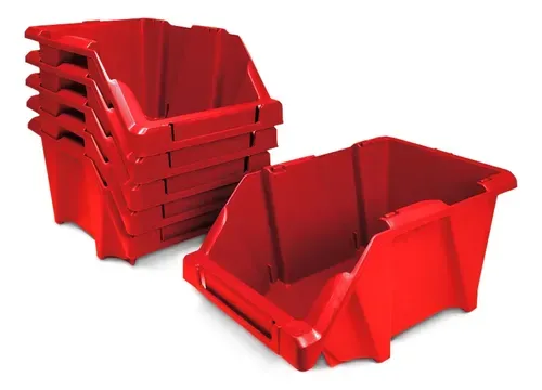 Organizador Apilable Multiuso Rojo Resistente Rojo