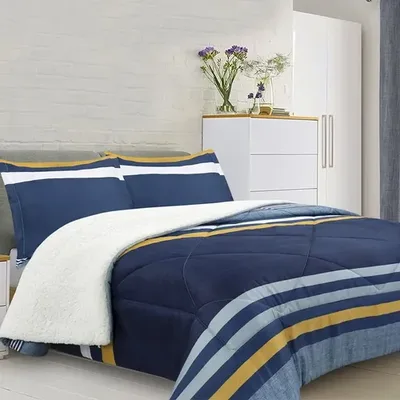 Plumón Sherpa Estampado 1.5 Plazas Poliéster Suave Coral Claro