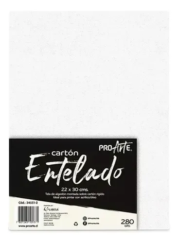 Cartón Entelado Para Pintura Acrílico Óleo 22x30cm