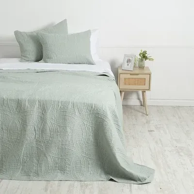 Quilt Portugal Reversible Microfibra 2 Plazas Verde