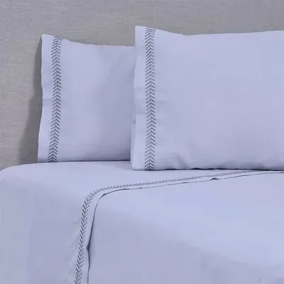 Set De Sábanas 144 Hilos Algodón Poliéster 2 Plazas Gris