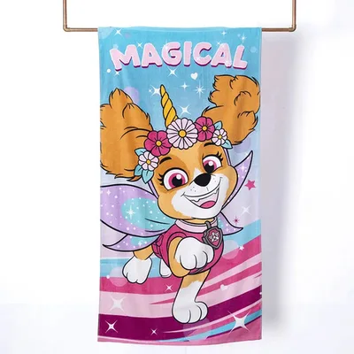 Toalla De Playa Estampada Algodón Niña 70x140cm Coral Claro