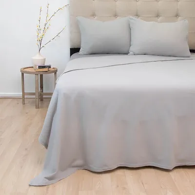 Set De Sábanas Polar Bicolor King Térmico Soft Touch Gris