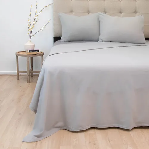 Set De Sábanas Polar Bicolor King Térmico Soft Touch Gris