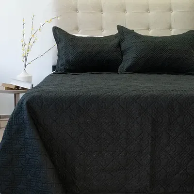 Quilt Bubbly 2.5 Plazas Poliéster Negro Negro