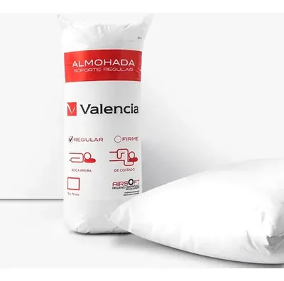 Almohada Valencia Medio 50x70 Cm Fibra Poliéster Blanco