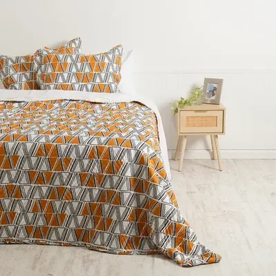 Quilt Sherpa Estampado Super King Poliéster Suave Coral Claro