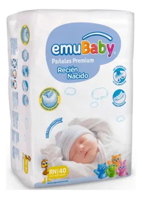 Pañal Desechable Recién Nacido Emubaby 40 Unidades Niñas