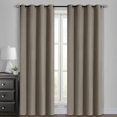 Cortinas Blackout Poliéster Aislante Térmica Beige