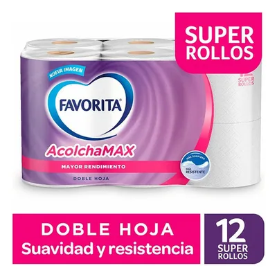 Papel Higiénico Acolchado 40 Metros Pack 12 Rollos