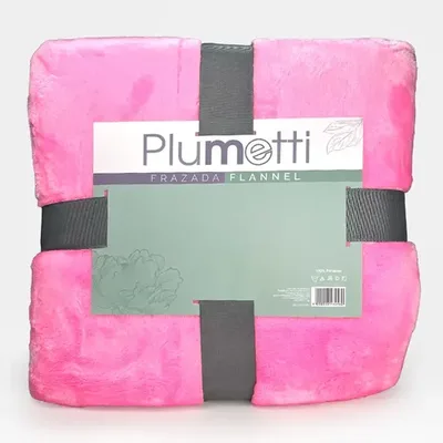 Frazada Flannel Térmica 1.5 Plazas Poliéster Rosa