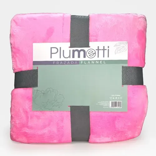 Frazada Flannel Térmica 1.5 Plazas Poliéster Rosa