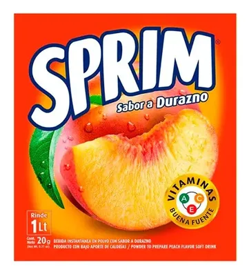 Jugo En Polvo Durazno Sprim 20g Bebida