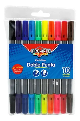 Plumones Proarte 10 Colores Doble Punta