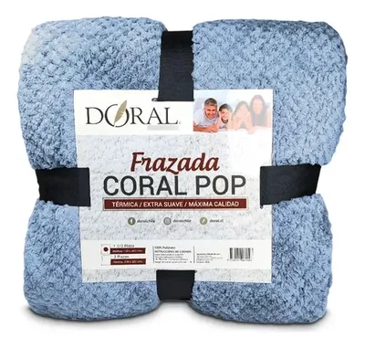 Frazada Térmica Coral Pop 150x200cm Poliéster Celeste