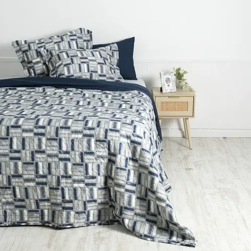Set De Sábanas Y Quilt Estampado 2 Plazas Poliéster