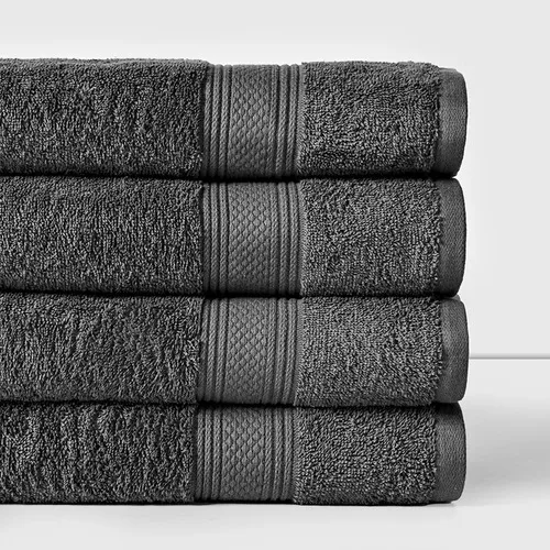 Toalla De Baño 100% Algodón 450 Gramos Gris