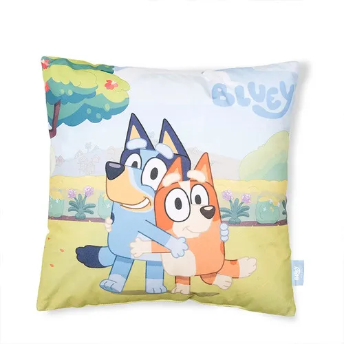 Cojín Infantil Velour Estampado Bluey 40x40cm Coral Claro