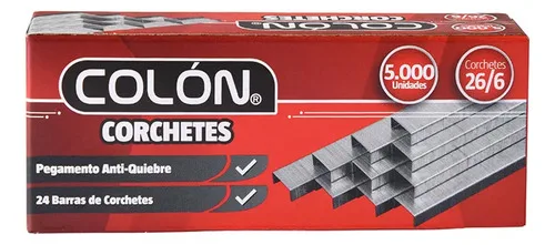 Corchetes Metálicos 26/6 Para Corchetera
