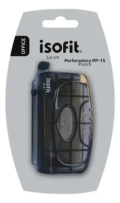 Perforadora De Papel Pp-15 Negra Isofit Negro