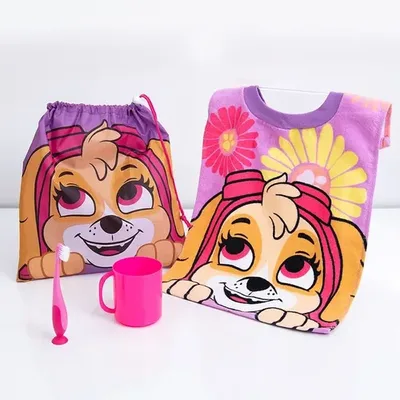 Set Escolar Toalla Algodón Niña Con Accesorios