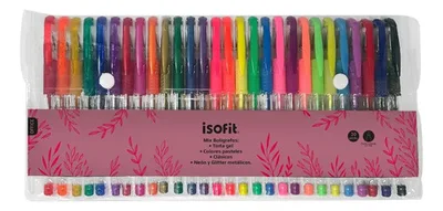 Set 30 Bolígrafos Gel 0.7mm Tinta Negra Isofit Negro