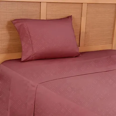 Set De Sábanas Microfibra Embossed 1.5 Plazas Rojo