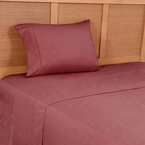 Set De Sábanas Microfibra Embossed 1.5 Plazas Rojo