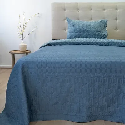 Quilt Hotpress Viena Sherpa 1.5 Plazas Azul Azul