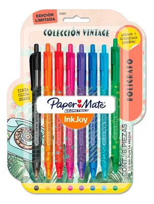 Bolígrafo Inkjoy 100st Punta Media Set 8 Colores Amarillo