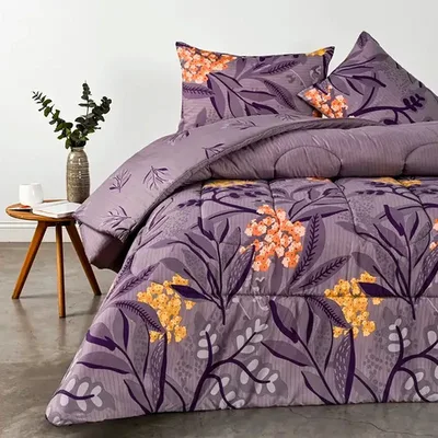 Plumón Estampado 2.5 Plazas Microfibra Lavanda Lavanda