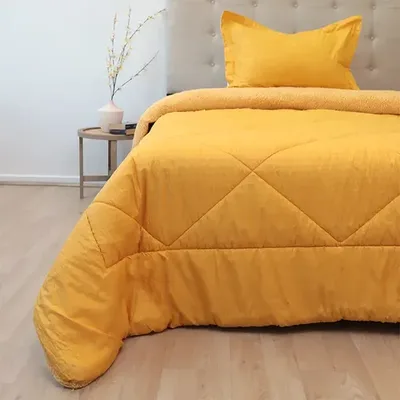 Plumón Sherpa Outboss Deluxe 1.5 Plazas Mostaza Coral Claro