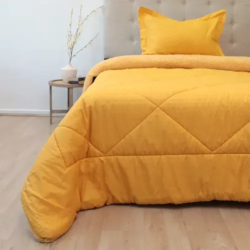 Plumón Sherpa Outboss Deluxe 1.5 Plazas Mostaza Coral Claro