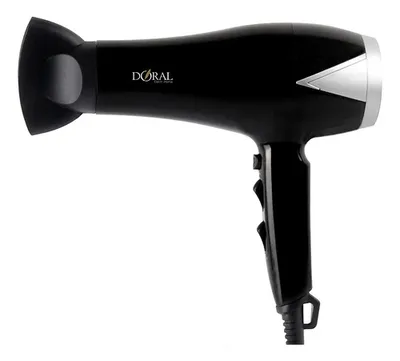 Secador De Pelo Negro Plata Con 2 Velocidades Y 3 Coral Claro
